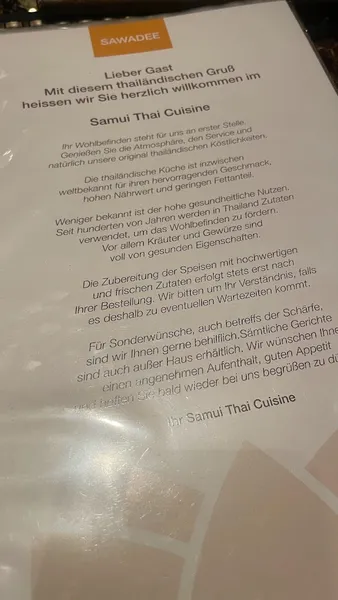 menu 1 of Samui Thai Cuisine