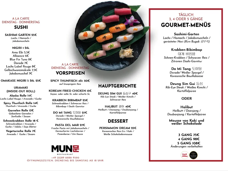 menu 0 of MUN Restaurant