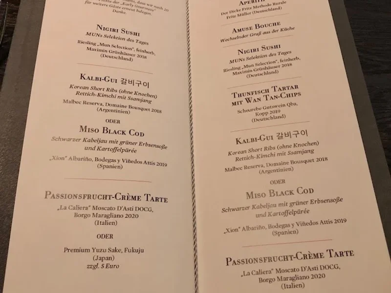 menu 1 of MUN Restaurant