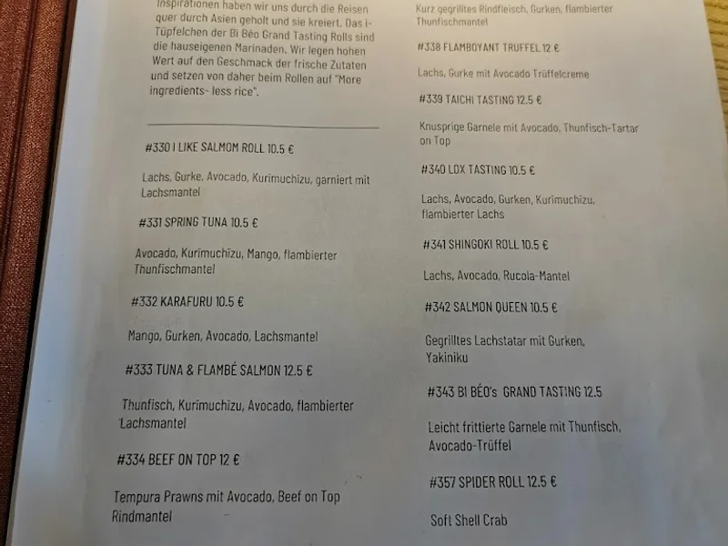 menu 1 of Restaurant Bi Béo