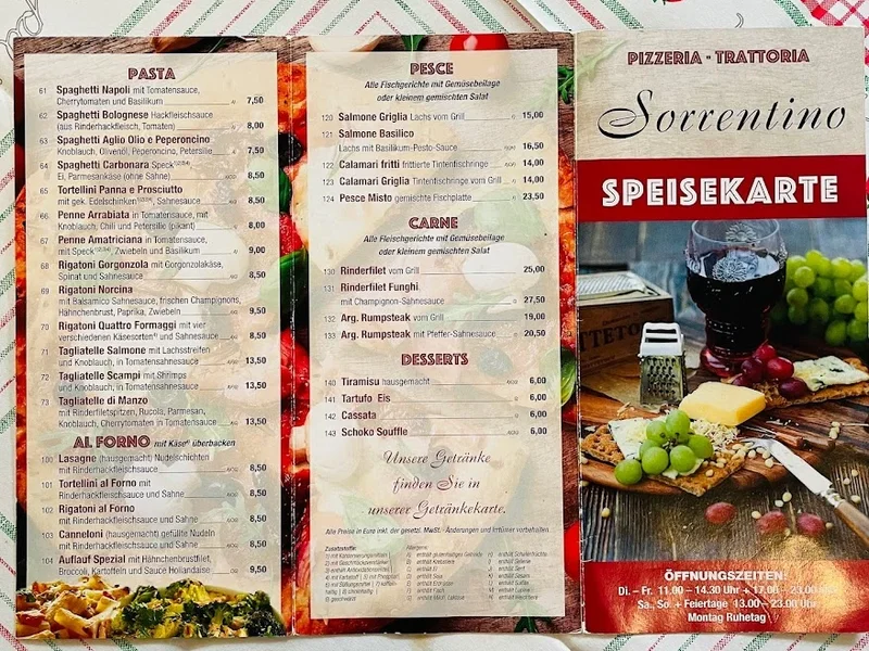 menu 0 of Pizzeria Trattoria Sorrentino al vesuvio