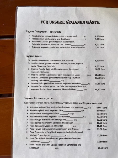 menu 2 of Pizzeria Trattoria Sorrentino al vesuvio