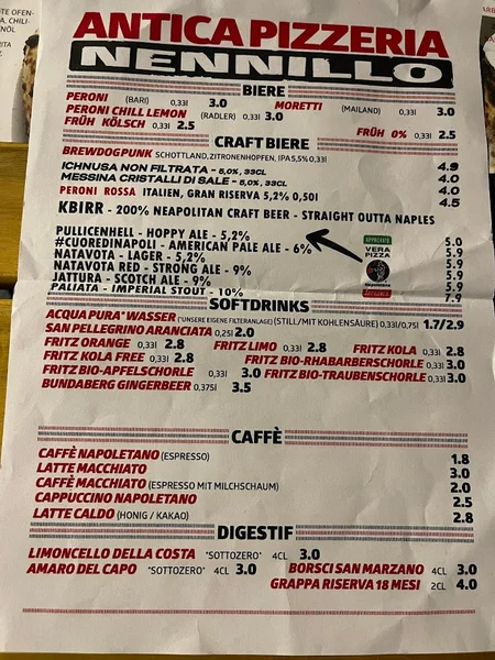 menu 2 of Antica Pizzeria Nennillo - Köln Südstadt