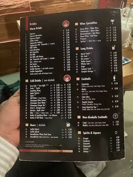 menu 1 of La Piazza