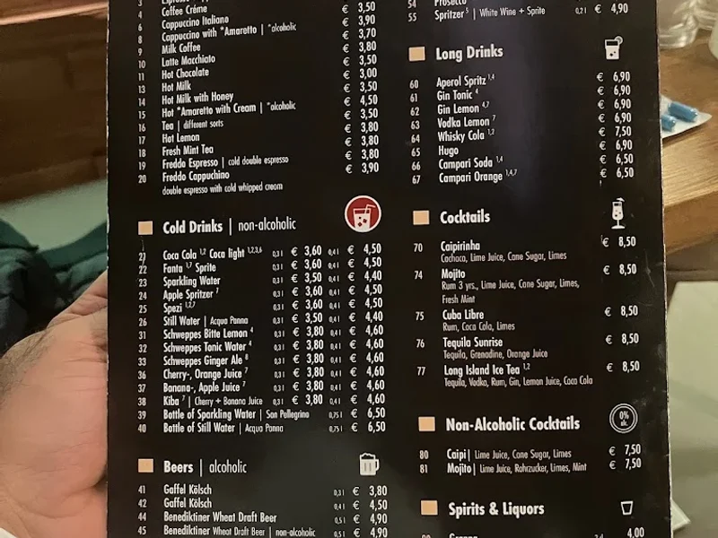 menu 1 of La Piazza