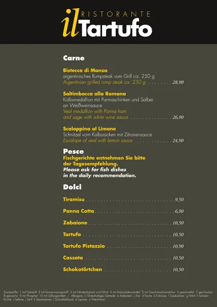 menu 2 of Ristorante il Tartufo - Köln