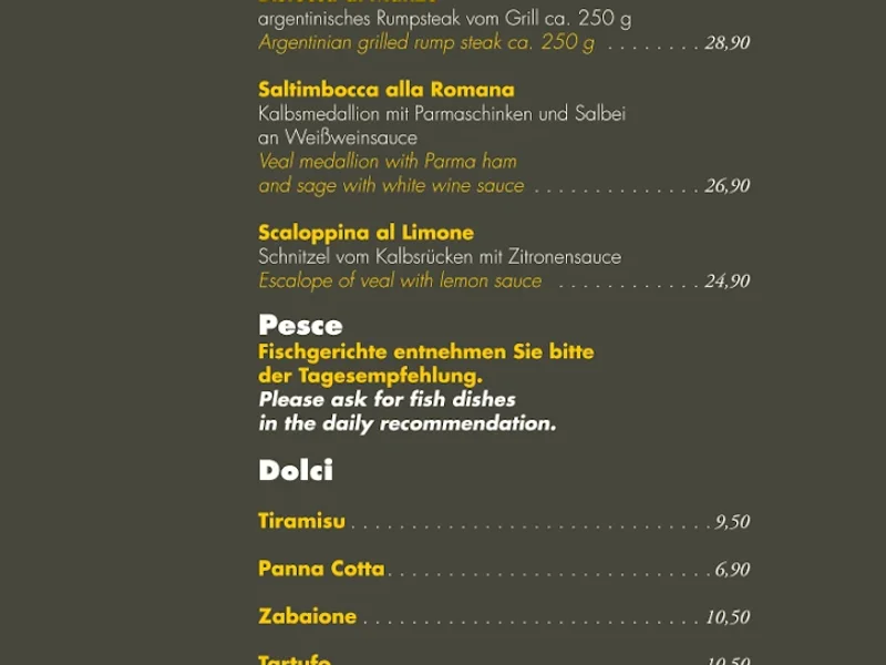 menu 2 of Ristorante il Tartufo - Köln