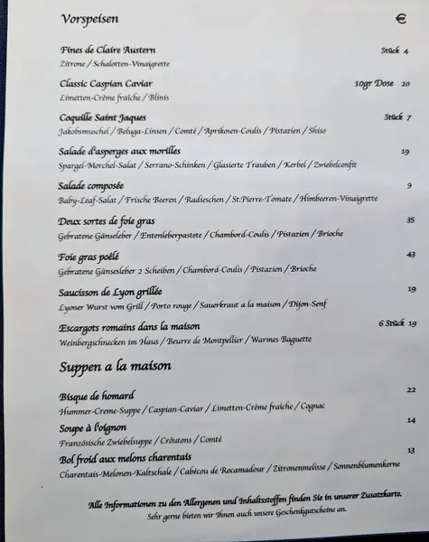 menu 0 of Petit Bonheur