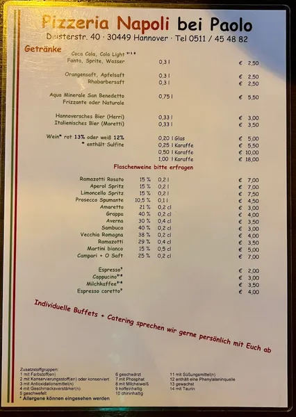 menu 0 of Marra Pizzeria Napoli
