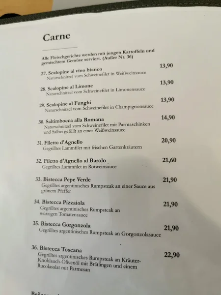 menu 2 of Ristorante Toscanini