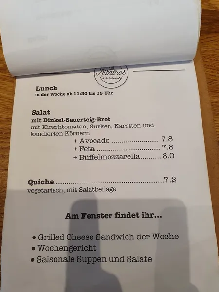 menu 1 of Albatros Café
