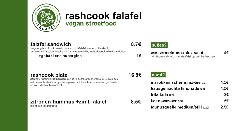 menu 0 of rashcook falafel