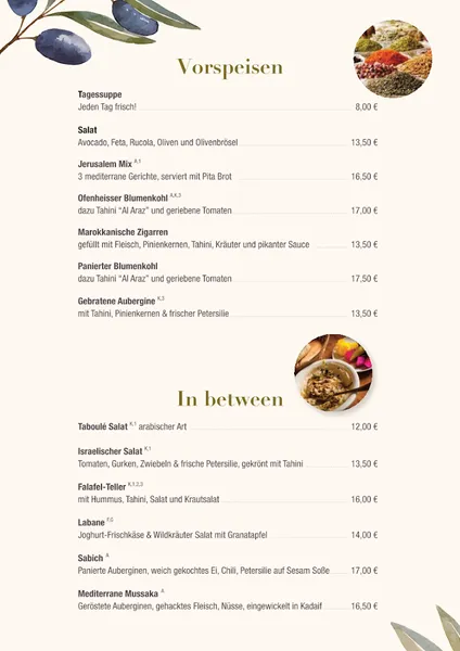 menu 0 of Jaffa Market