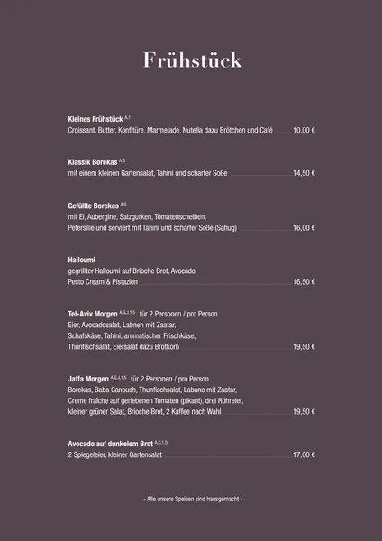 menu 2 of Jaffa Market