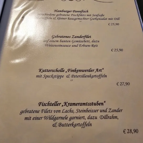 menu 1 of Restaurant Krameramtsstuben