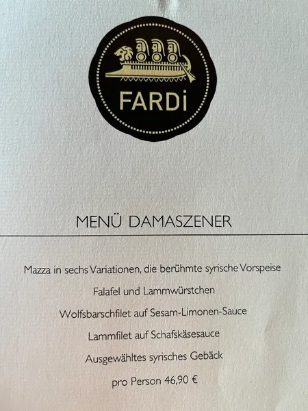 menu 0 of Restaurant Fardi