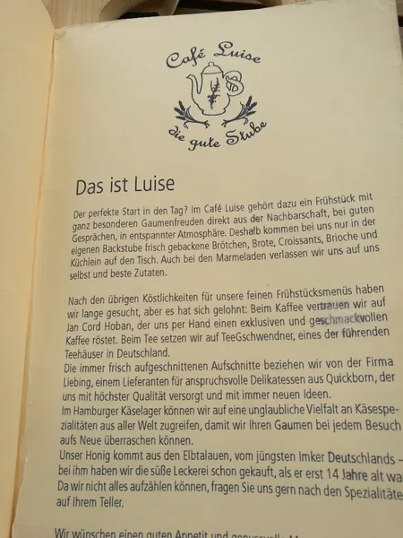 menu 0 of Café Luise, kleine Bäckerei