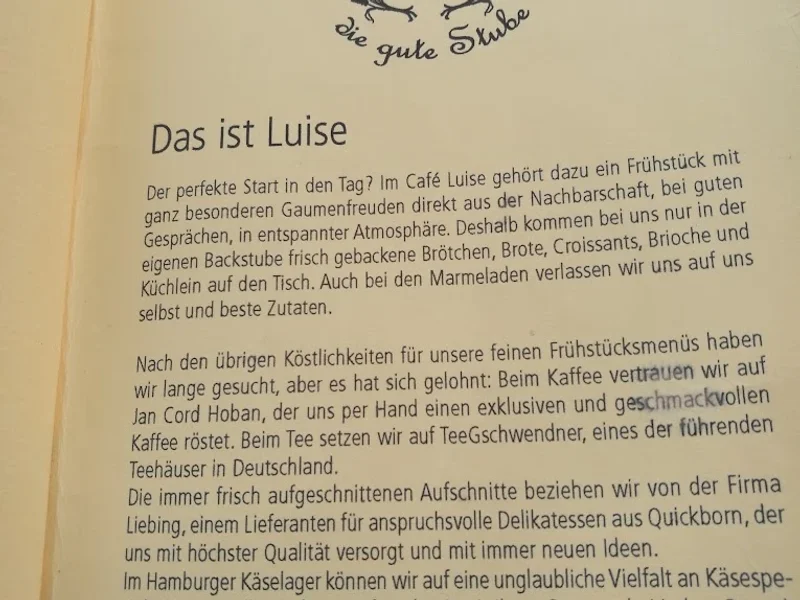 menu 0 of Café Luise, kleine Bäckerei