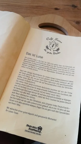 menu 2 of Café Luise, kleine Bäckerei
