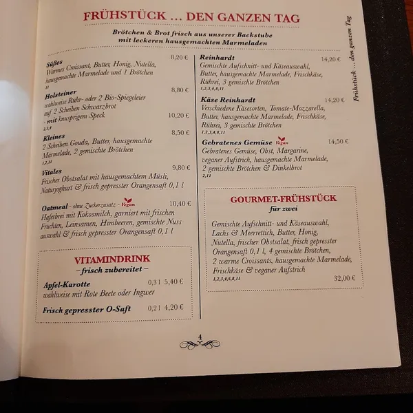 menu 0 of Café Reinhardt