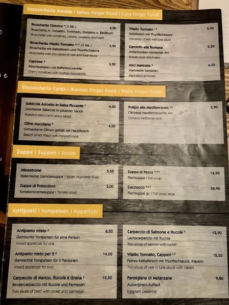 menu 0 of La Ruota - Integrale