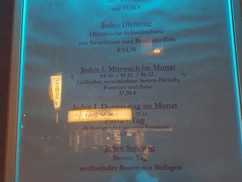 menu 2 of Hollwigger Bistrorant