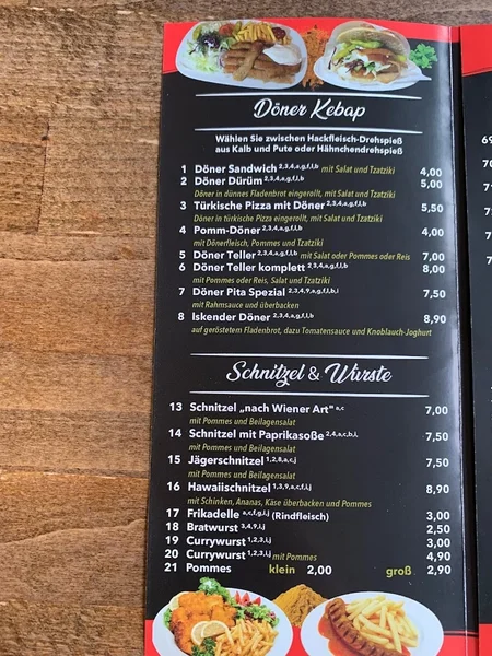 menu 2 of DENIZ Kebap & Pizzeria