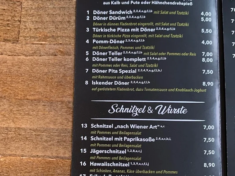 menu 2 of DENIZ Kebap & Pizzeria