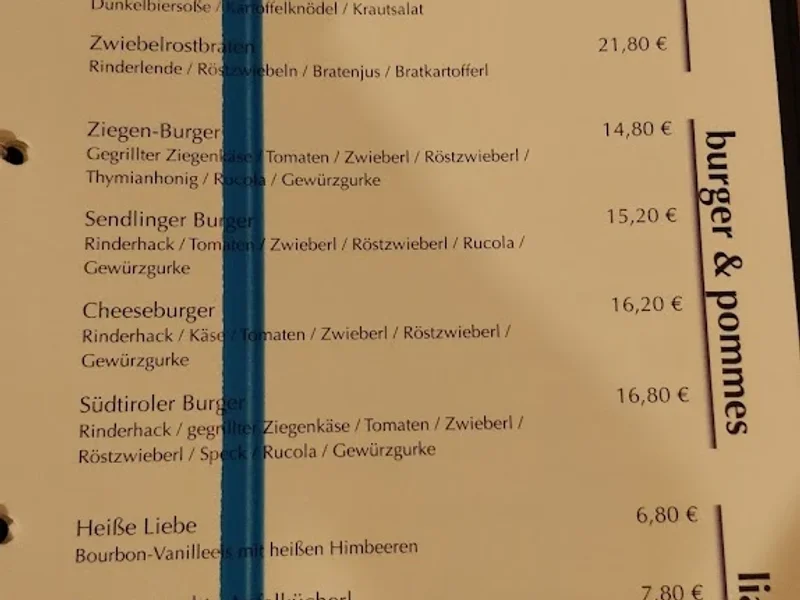 menu 1 of Sendlinger Augustiner