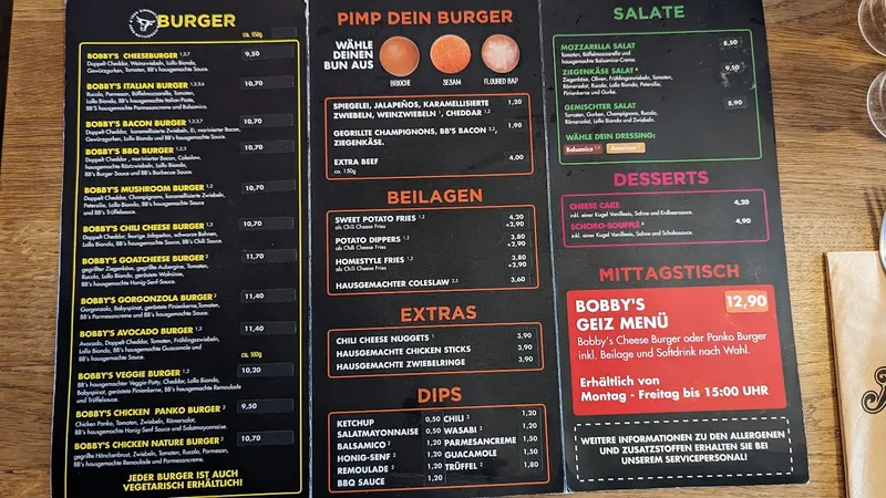menu 0 of Bobby's Burger