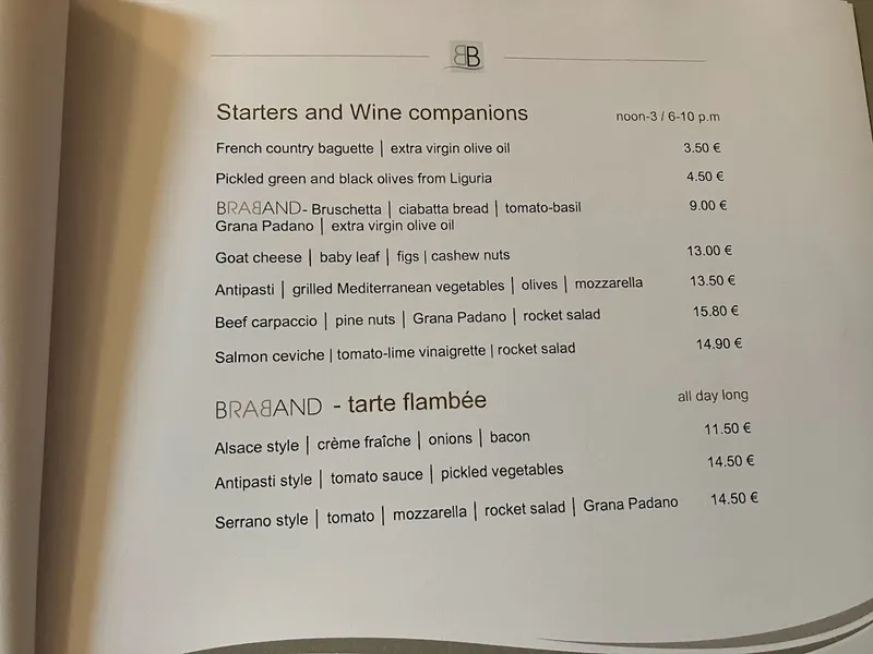 menu 0 of Braband Bistro & Wein