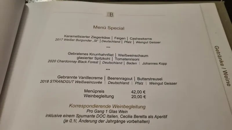 menu 1 of Braband Bistro & Wein