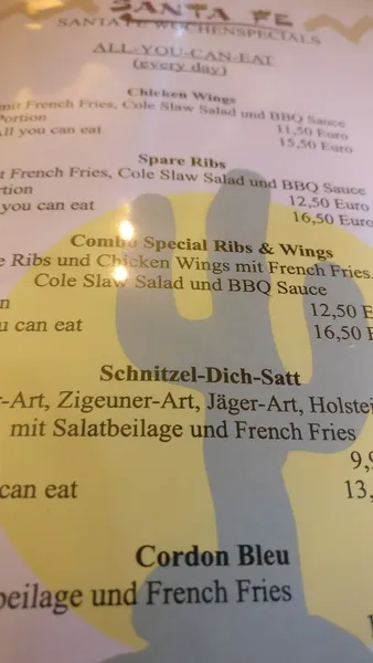 menu 2 of Santa Fe