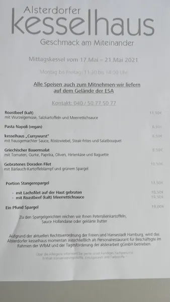 menu 0 of Restaurant Kesselhaus