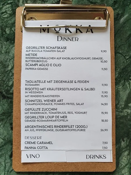 menu 0 of Mokka