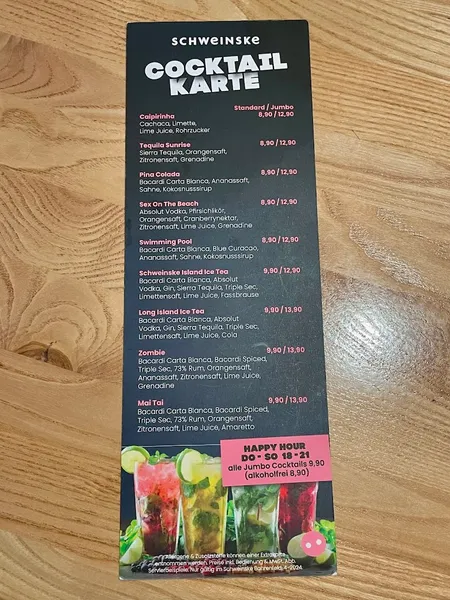 menu 2 of Schweinske Bahrenfeld