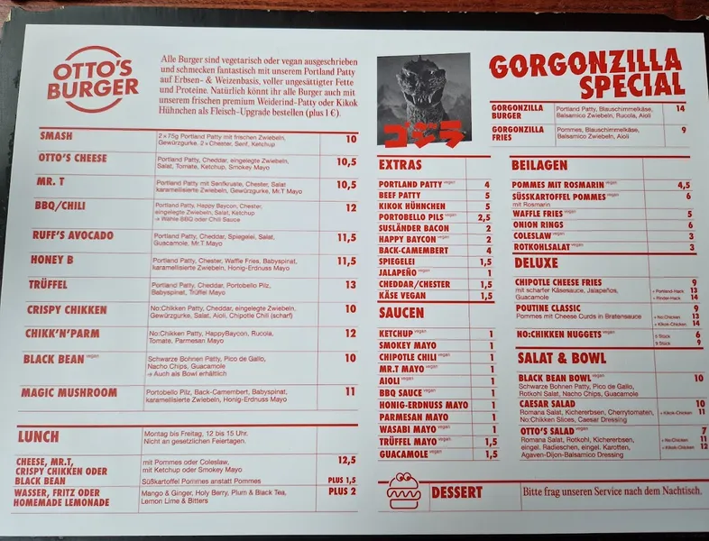 menu 0 of Otto's Burger - Lange Reihe