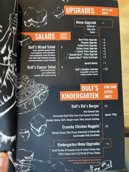 menu 1 of Dulf's Burger