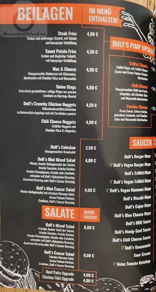menu 2 of Dulf's Burger