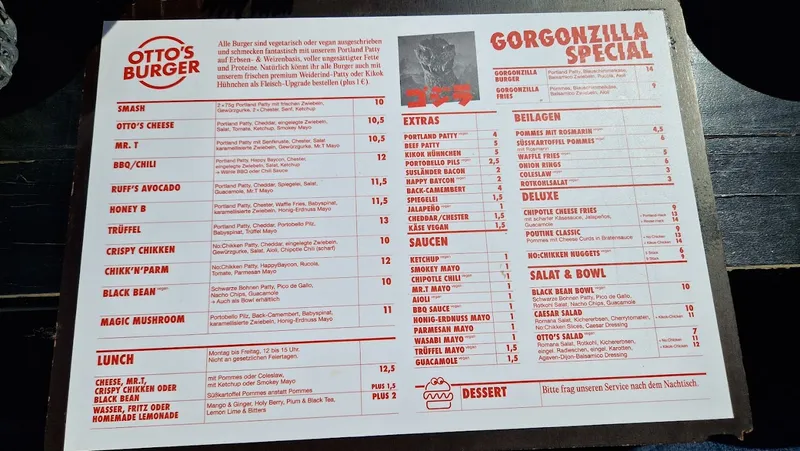 menu 0 of Otto's Burger - Grindelhof