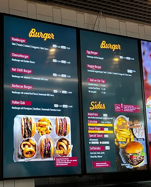 menu 1 of HOB's Hut of Burger