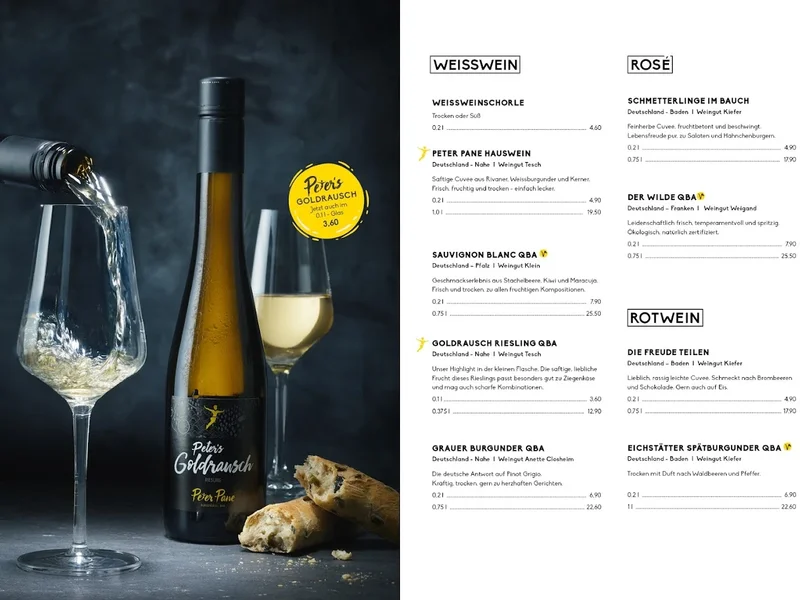 menu 1 of PETER PANE Burgergrill & Bar