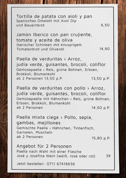 menu 0 of Jose y Josefina
