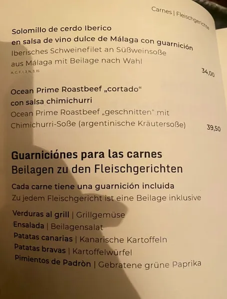 menu 1 of Jose y Josefina
