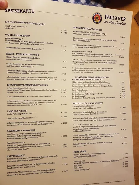 menu 0 of Paulaner am alten Postplatz