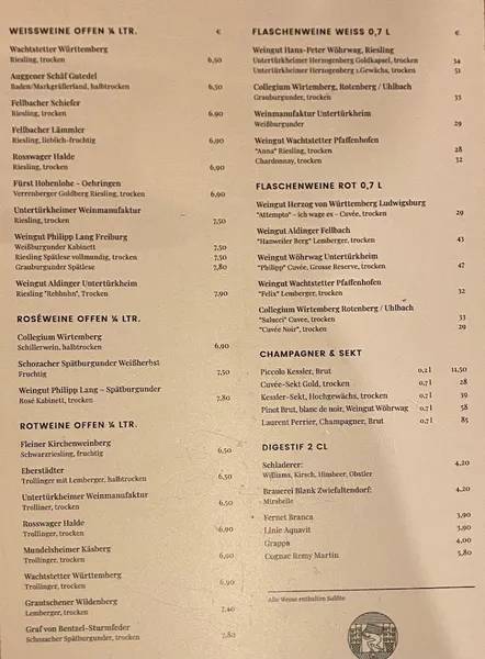menu 0 of Weinstube Zur Kiste