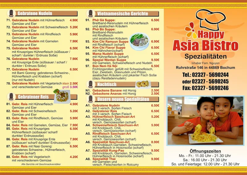 menu 1 of Happy Asia Bistro