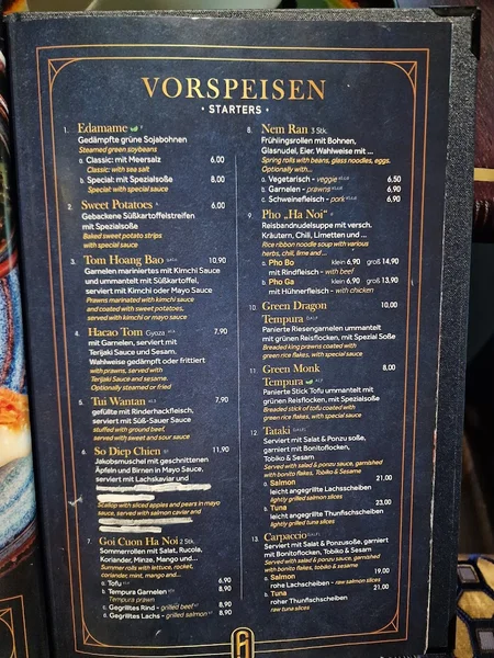 menu 2 of Anji - origin of taste