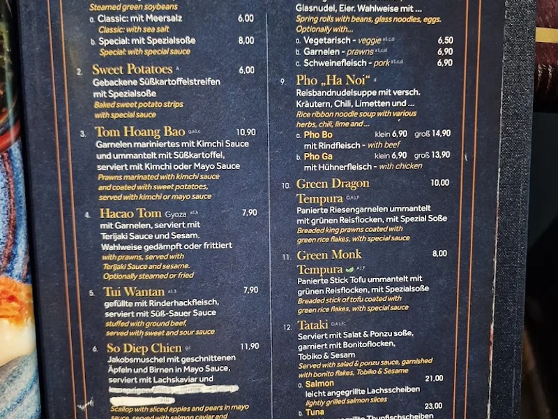 menu 2 of Anji - origin of taste