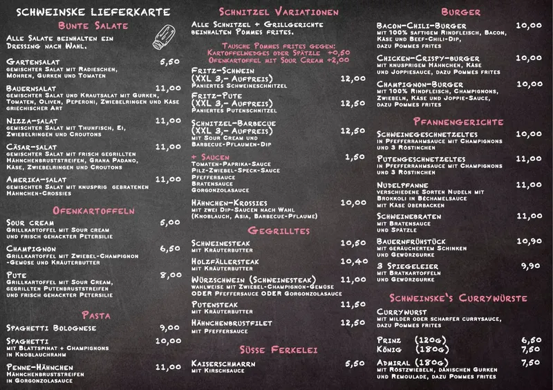 menu 0 of Schweinske Langenhorn